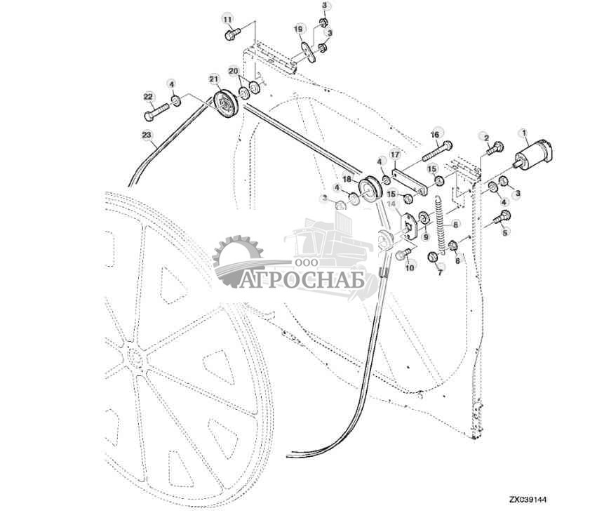 Привод поворотного жалюзи радиатора 